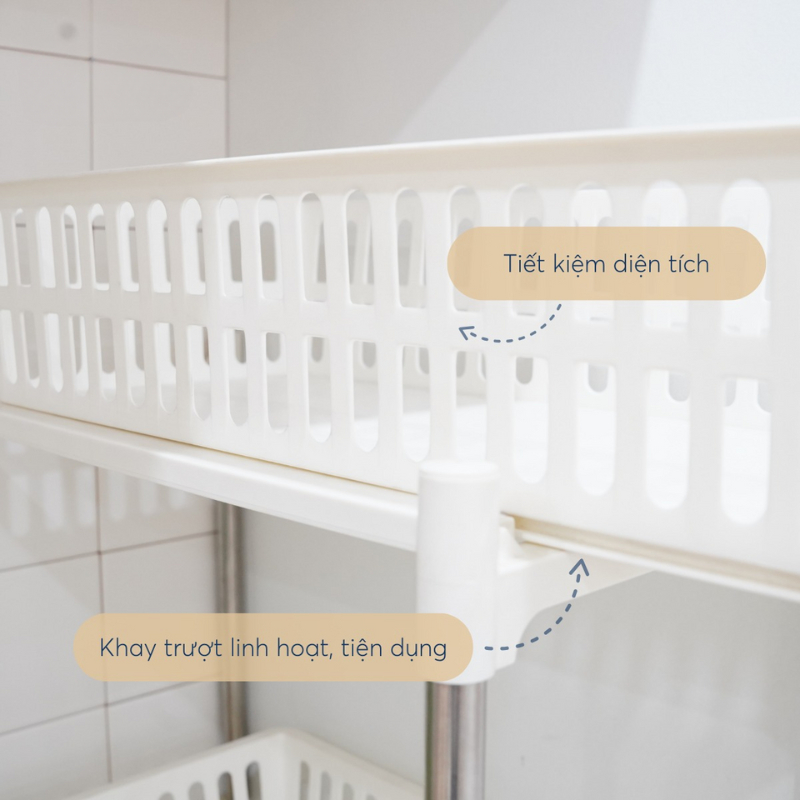 Kệ trượt đa năng, kệ đựng đồ 2 tầng cao cấp - CHÍNH HÃNG INOCHI