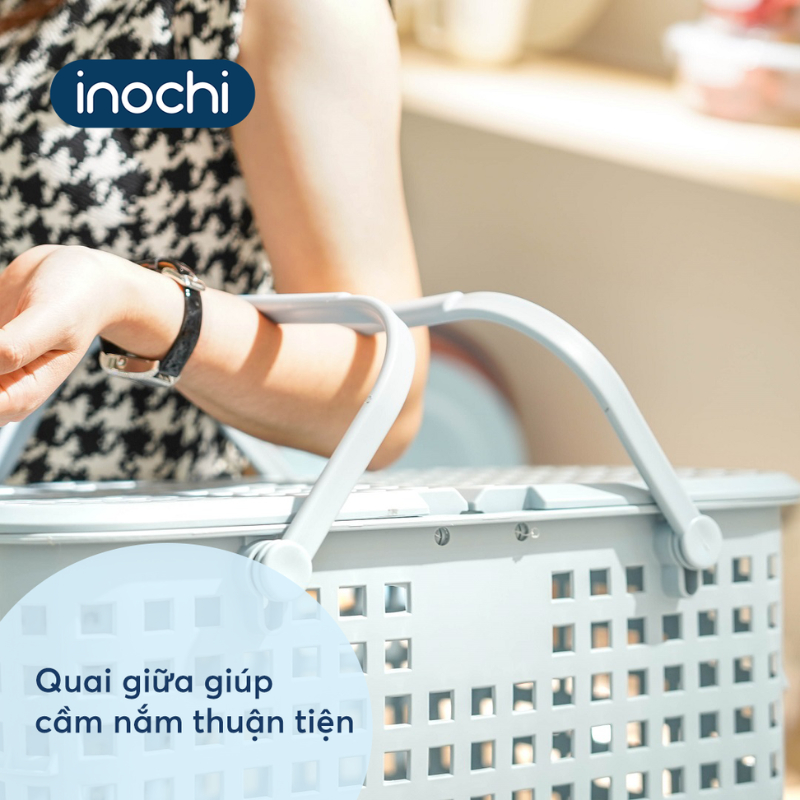 Giỏ đựng đồ đi sinh quai giữa có nắp và không nắp, giỏ xách quai bên cao cấp INOCHI