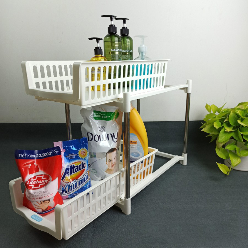 Kệ trượt đa năng, kệ đựng đồ 2 tầng cao cấp - CHÍNH HÃNG INOCHI