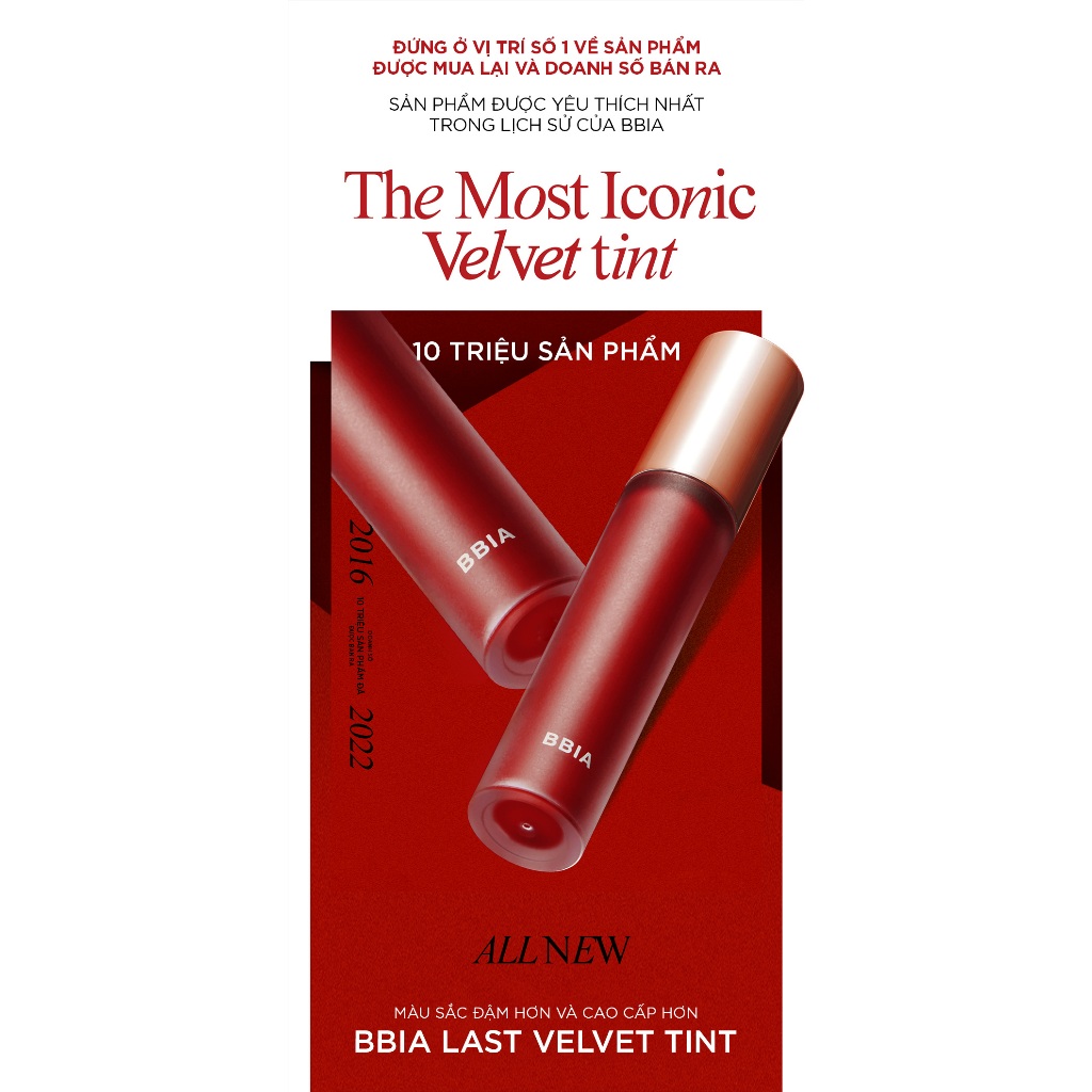 Ảnh Son Kem Lì Thuần Chay Bbia Last Velvet Tint - V Edition - Version 8 (5 màu) 5g Bbia 2