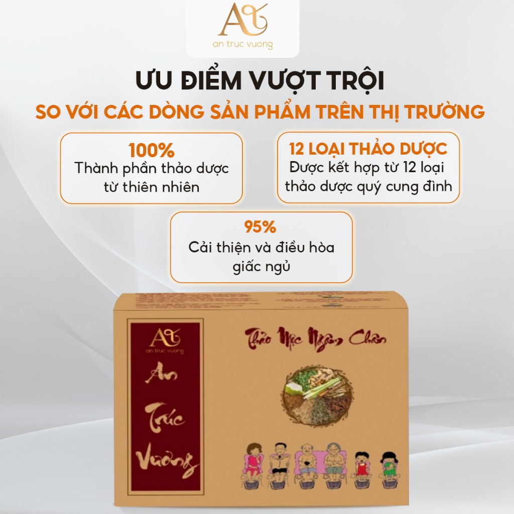 Thảo mộc ngâm chân An Trúc Vương hỗ trợ xương khớp, mất ngủ, lạnh tay, chân dạng túi lọc