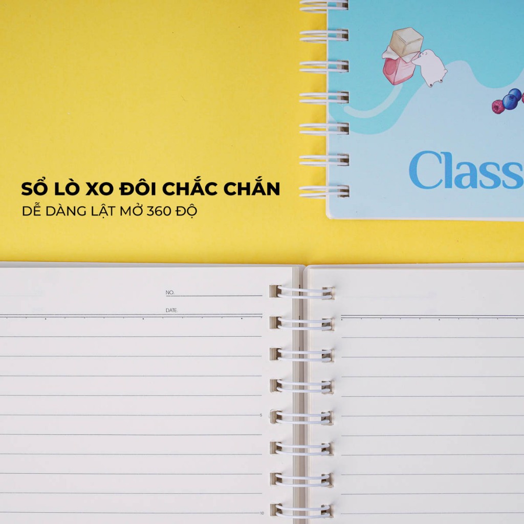 Sổ Lò Xo Kẻ Ngang 200 Trang Classmate Sổ Tay Ghi Chép A5/B5, 100gsm Bìa Bánh Ngọt Sổ Nhật Ký, Planner, Bullet Journal