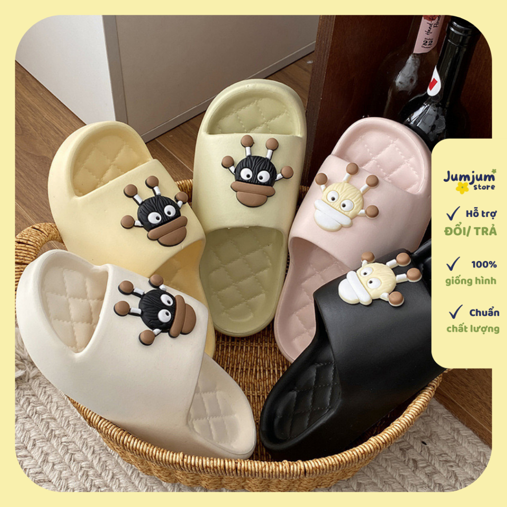 [ HCM - có sẵn ] Dép quai ngang EVA 3(cm) dẻo nhẹ êm chân gắn charm dễ thương chống trơn trượt kháng nước mùa hè