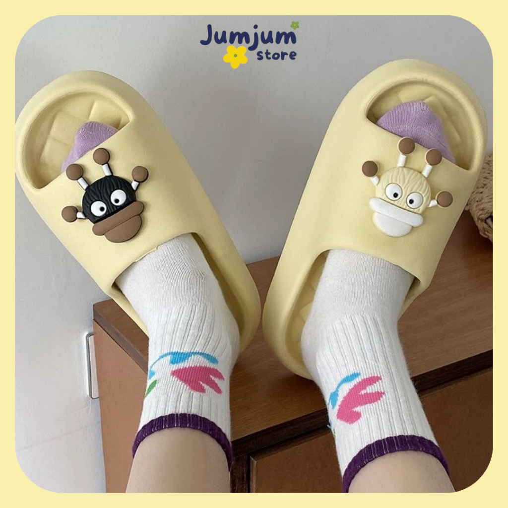 [ HCM - có sẵn ] Dép quai ngang EVA 3(cm) dẻo nhẹ êm chân gắn charm dễ thương chống trơn trượt kháng nước mùa hè