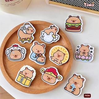 Ghim Cài Balo Áo Quần Capybara Cute Cặp Dạng Pin Charm Huy Hiệu Timo PK96