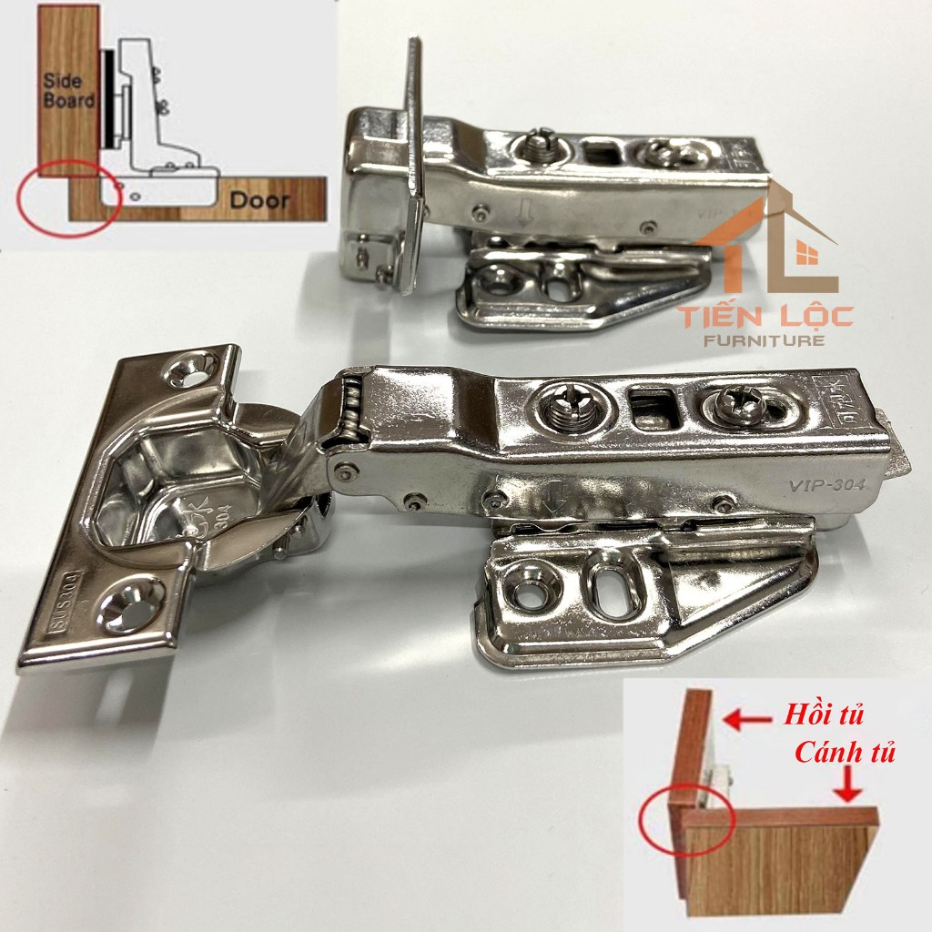 Bản lề giảm chấn inox 304 dày 2.5mm, bản lề hơi, bản lề bật dùng cho tủ quần áo, tủ bếp, tủ giày | BigBuy360 - bigbuy360.vn