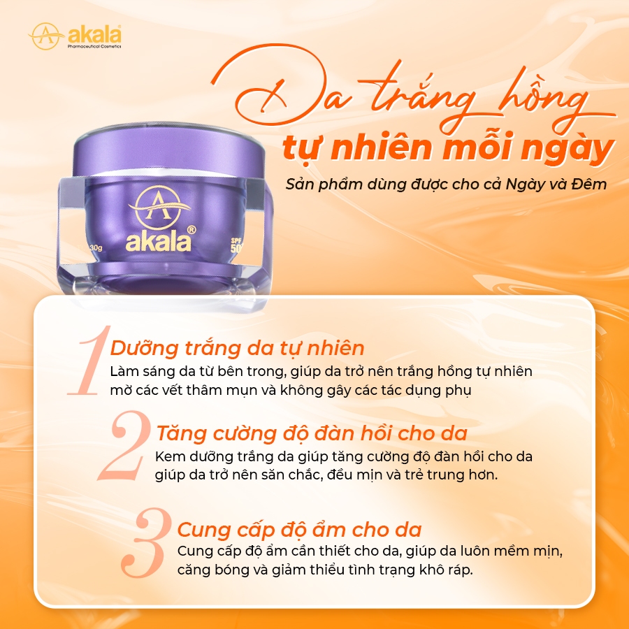 Ưu điểm Kem Dưỡng Trắng Chống Nắng Chống Lão Hoá Ngừa Mụn akala