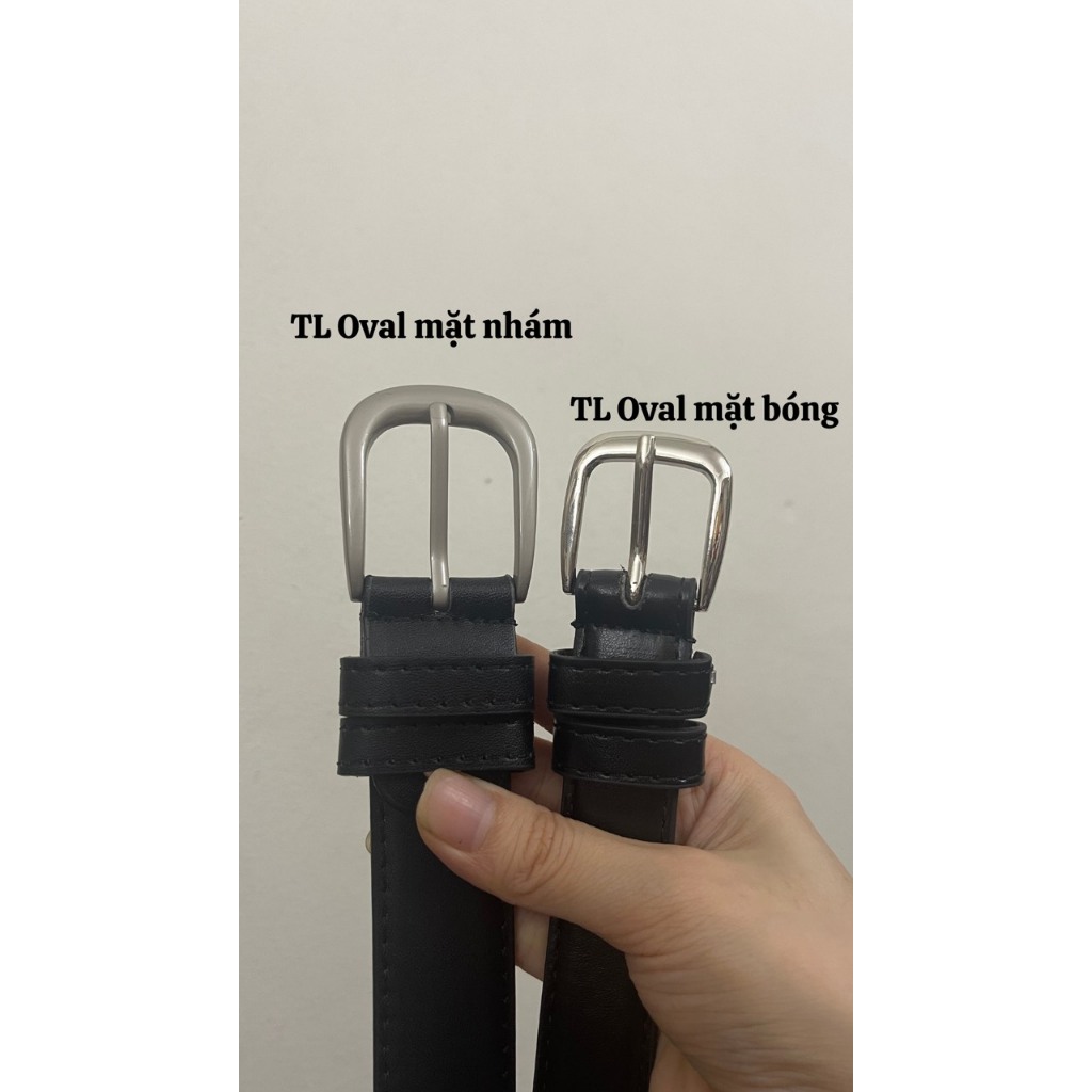 Thắt lưng nam nữ da bản vừa 2.8cm mặt khuyết oval đai thắt váy Style Hàn Quốc màu bạc có lỗ bấm dây nịt ulzzang  Horizon