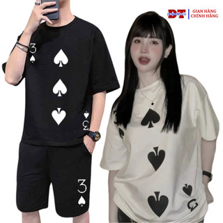 Sét quần áo mùa hè nam nữ in BA BÍCH phong cách boy girt phố bốn màu trẻ trung mặc đôi ,nhóm,đi, dạo phố SSL