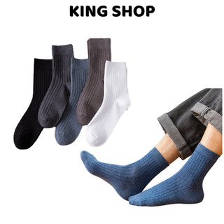 Tất Unisex Cổ Cao Kẻ Sọc Phong Cách Hiện Đại Đơn Giản , Vớ Nam Nữ Mềm Thoáng Khí Khử Mùi King Shop T44