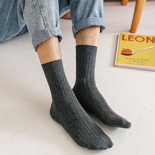 Tất Unisex Cổ Cao Kẻ Sọc Phong Cách Hiện Đại Đơn Giản , Vớ Nam Nữ Mềm Thoáng Khí Khử Mùi King Shop T44