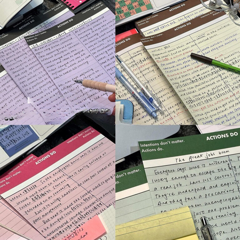 Tập 30 tờ B5 2 cột viết công thức, ghi chú màu retro S48 Giấy note viết ...
