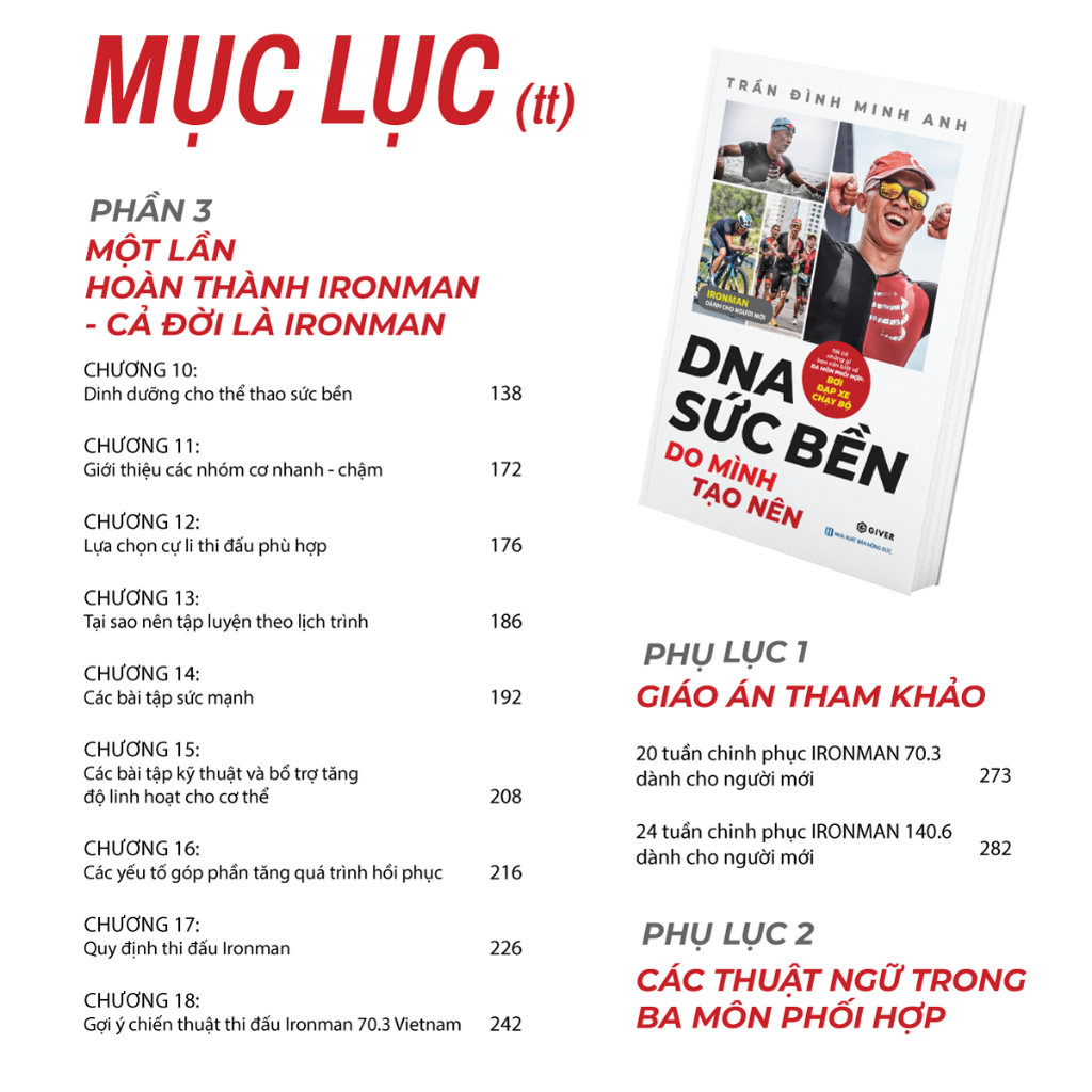 Sách - DNA Sức Bền Do Mình Tạo Nên - Tất Cả Những Điều Bạn Cần Biết Về Ba Môn Phối Hợp: Bơi - Đạp xe - Chạy bộ - Ironman
