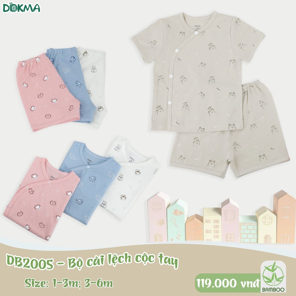(4-9kg, 0-9M) Bộ Cộc Tay Sơ Sinh Cotton Mềm Mại Dokma DB2005 DB2007 DB2008 DB2237 DB2760 DB2803 DB2887