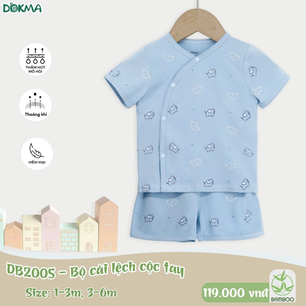 (4-9kg, 0-9M) Bộ Cộc Tay Sơ Sinh Cotton Mềm Mại Dokma DB2005 DB2007 DB2008 DB2237 DB2760 DB2803 DB2887