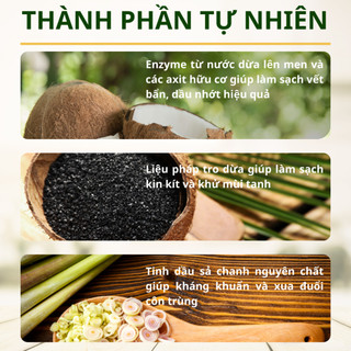 Men Dừa Lau Đa Năng Thiên Nhiên Konus Homecare Nước Dừa Lên Men Sạch Mọi Bề Mặt, An Toàn Da Tay