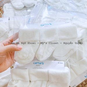 Set tất trắng len xù ấm áp cho bé C.a.r.ters có đế chống trượt