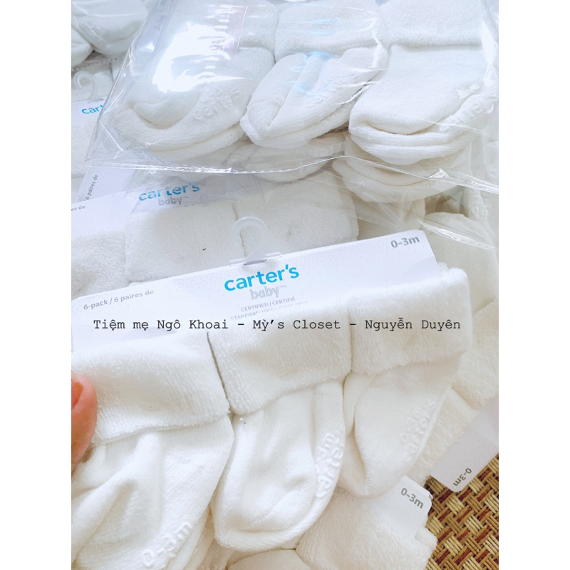 [MD200] Set tất trắng len xù ấm áp cho bé C.a.r.ters có đế chống trượt