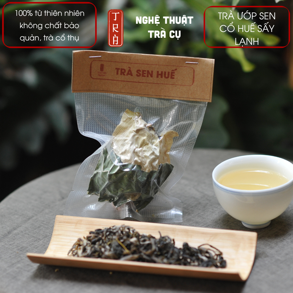 [THƯ VƯƠNG TRÀ] 10 bông Trà shan tuyết cổ thụ ướp hoa sen Cổ Huế  sấy lạnh 12gr 1 bông