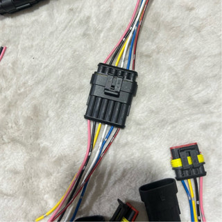 Giắc điện đực cái lõi đồng 1 hàng thẳng chế điện ô tô. (Giá 1 bộ đực+cái)