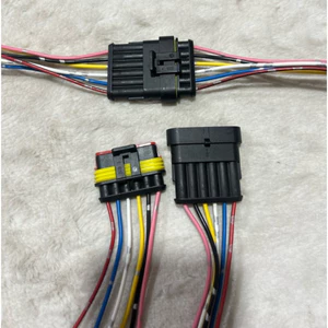 Giắc điện đực cái lõi đồng 1 hàng thẳng chế điện ô tô. (Giá 1 bộ đực+cái)