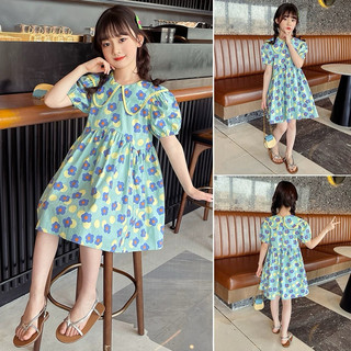 Váy bé gái ngắn tay cổ cánh sen cách điệu 1-5 tuổi BÍ NGÔ NHỎ CS012