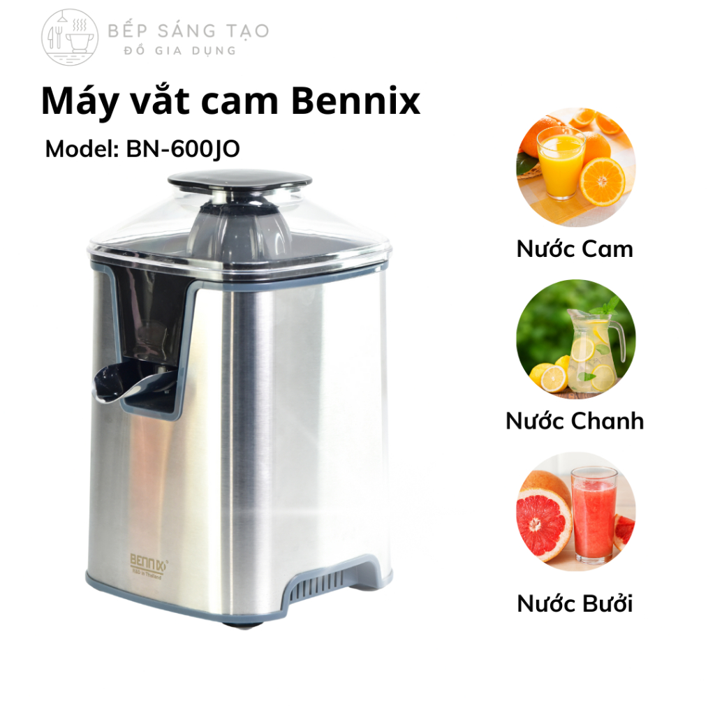 Máy vắt cam Bennix BN-600JO, công suất lớn 600W, máy khỏe, vắt êm, có vòi ra nước đóng mở