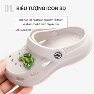 Dép crocs thời trang HOBIBEAR AU7309 hoạt hình, dép crop đế EVA chống trượt