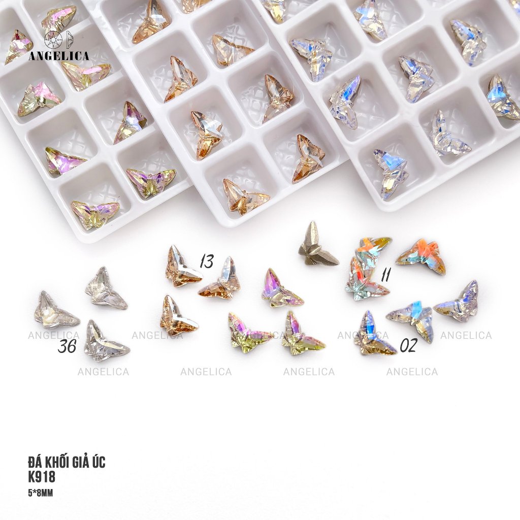 Đá Khối Giả Úc Cao Cấp Siêu Sáng Túi 2 viên Size 6 - 12mm Trang Trí Nail Angelica