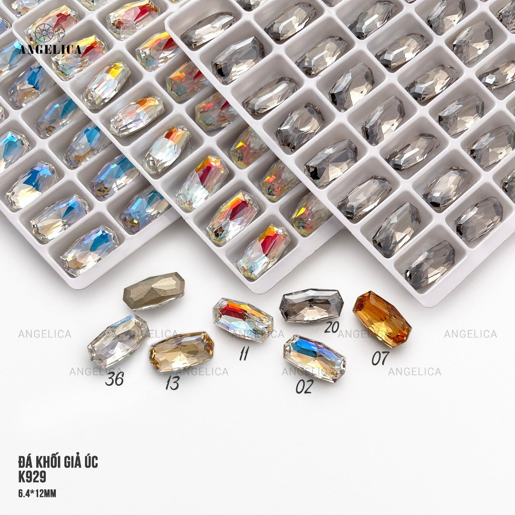 Đá Khối Giả Úc Cao Cấp Siêu Sáng Túi 2 viên Size 6 -12mm Trang Trí Nail Angelica