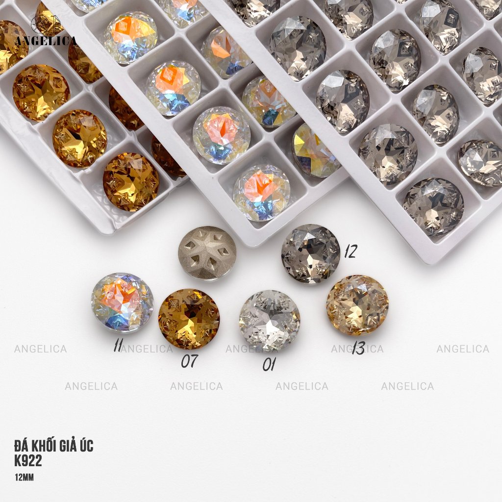 Đá Khối Giả Úc Cao Cấp Siêu Sáng Túi 2 viên Size 6 - 12mm Trang Trí Nail Angelica