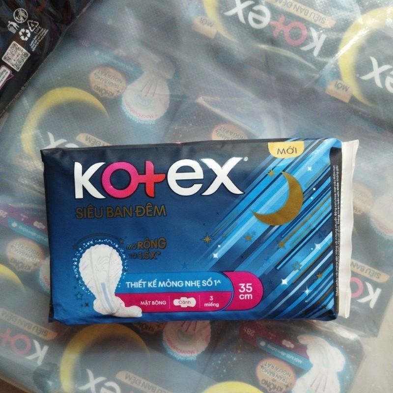 Bộ 4 gói Kotex siêu ban đêm 35cm 3 miếng/gói