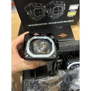 Bi Led mắt vuông XT20 có  viền vuông  trợ sáng ô tô, xe  máy  xe  tải dùng  chung điện 12v và 24v