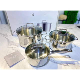 HCM Bộ nồi WMF Astoria 3 món thép không gỉ cao cấp, bền bỉ,chắc chắn, đáy từ 3 lớp phân phối nhiệt đều GermanySnT 70102