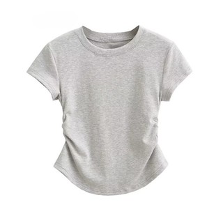 [Combo 2 áo] Áo Thun Nữ Xếp Nếp Trơn Cotton Dày Chất Lượng, Mềm Mịn, Co Giãn MA666
