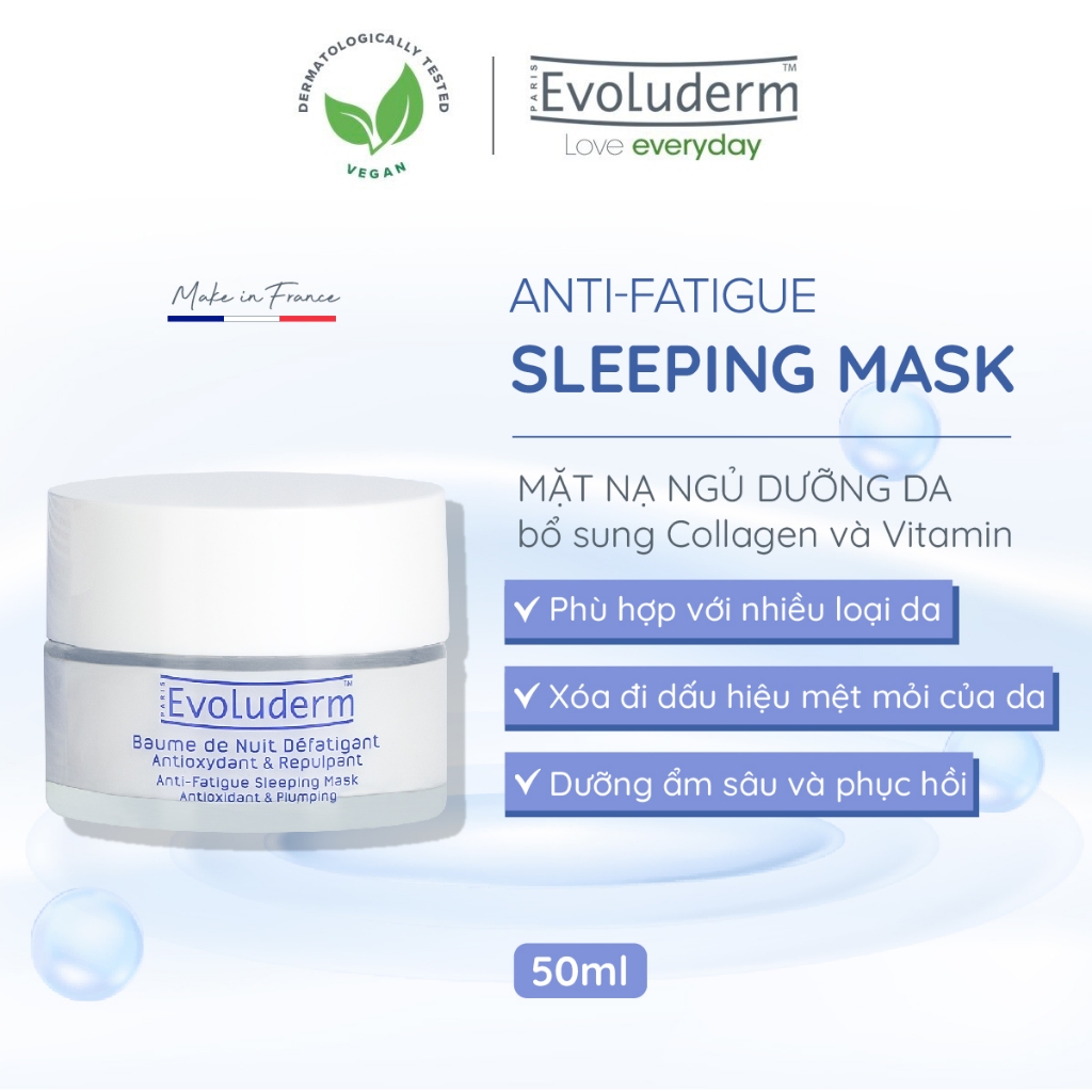 Mặt nạ ngủ dưỡng da Evoluderm bổ sung Collagen và Vitamin cho làn da căng mọng và rạng rỡ 50ml