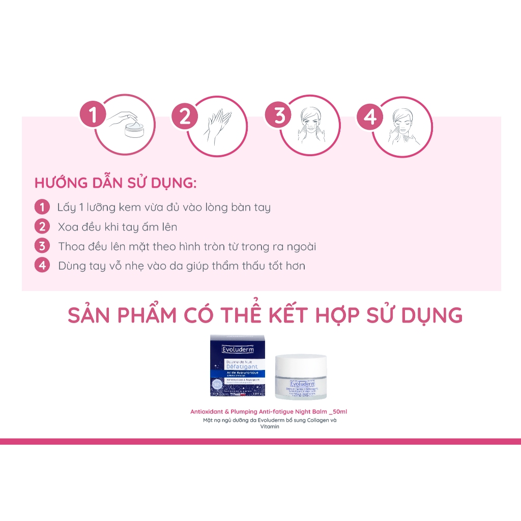 [Mẫu mới] Kem dưỡng trắng da chống lão hoa ban ngày Evoluderm bổ sung Collagen và Vitamin cho làn da rạng rỡ 50ml(18351)