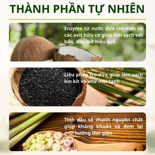 Nước Rửa Chén Thiên Nhiên KONUS Homecare Nước Dừa Lên Men & Tinh Dầu Sả Chanh