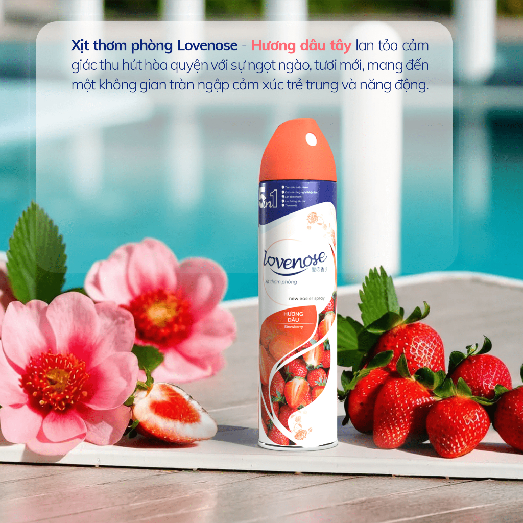 Xịt thơm phòng Lovenose, nước hoa xịt phòng hương thơm tự nhiên dễ chịu lưu hương lâu dài 320ml