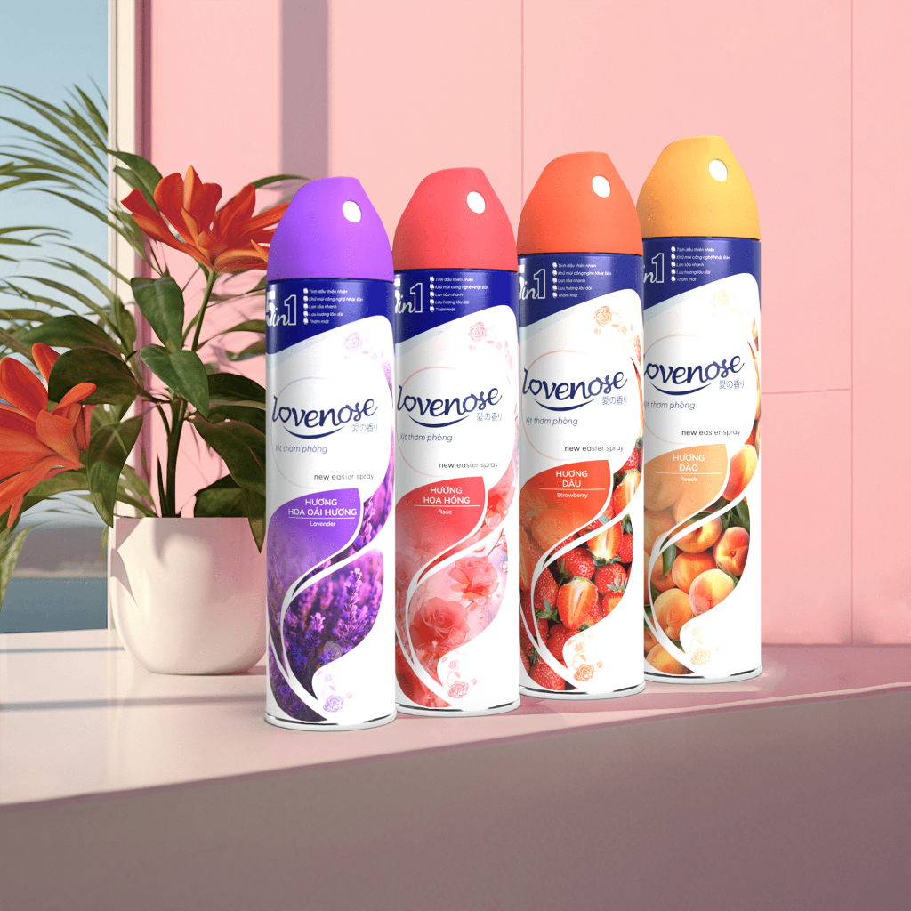 Ảnh Xịt thơm phòng Lovenose, nước hoa xịt phòng hương thơm tự nhiên dễ chịu lưu hương lâu dài 320ml 1