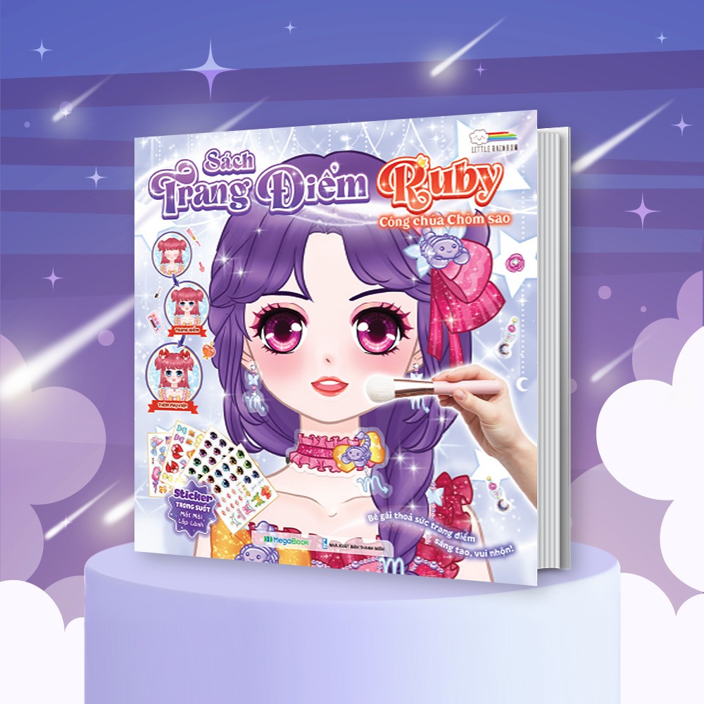 Ảnh Combo Sách trang điểm công chúa Lily, Daisy, Mia, Nami, Ruby (5 cuốn) - (Tô màu và bóc dán hơn 500+ stickers) cho bé gái 3
