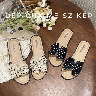 FORM NHỎ TĂNG 2-3 SZ Dép lê nơ chấm bi công chúa cho bé gái K014