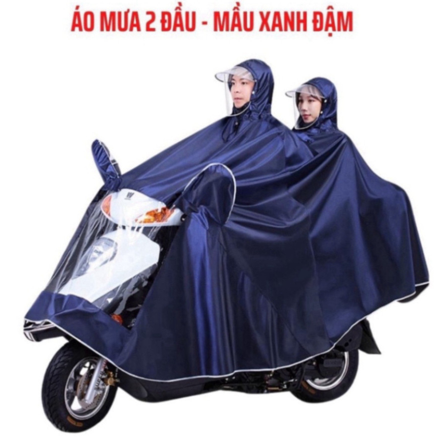 Áo Mưa Phản Quang Đi Xe Máy Che Phủ Toàn Thân 1 Người Và 2 Người Kèm Kính Chắn Mưa Chống Thấm Tốt