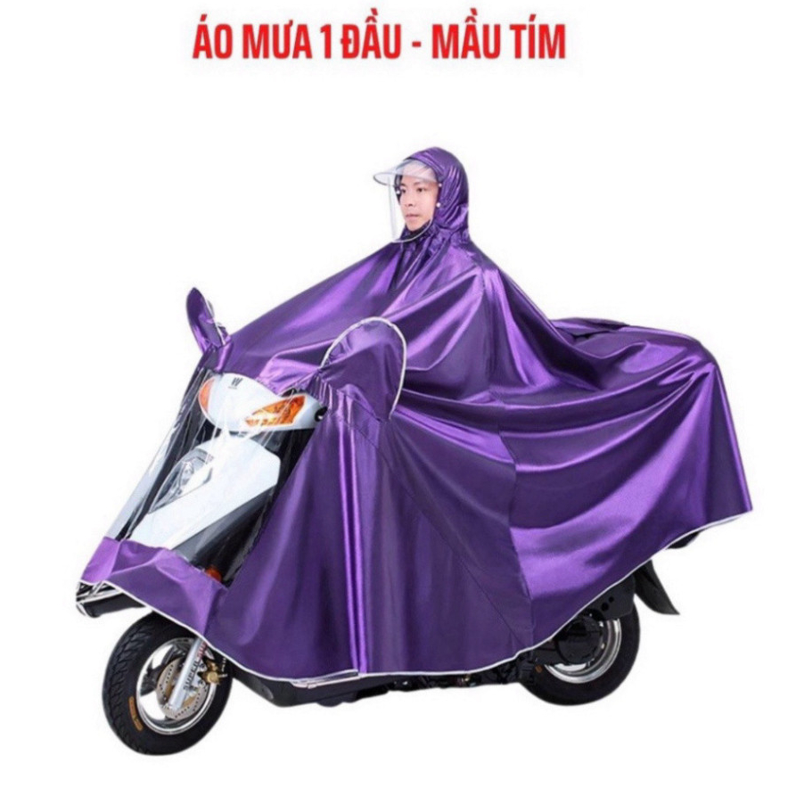 Áo Mưa Phản Quang Đi Xe Máy Che Phủ Toàn Thân 1 Người Và 2 Người Kèm Kính Chắn Mưa Chống Thấm Tốt