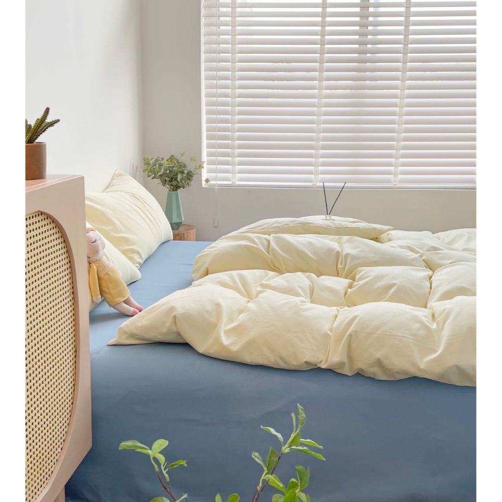 Ảnh Bộ Chăn Ga Gối Cotton Tici NoTag Mịn Decor Bo Chun 10cm, Phối Màu Pastel Basic Phong Cách Hàn Quốc, Hiện Đại 3