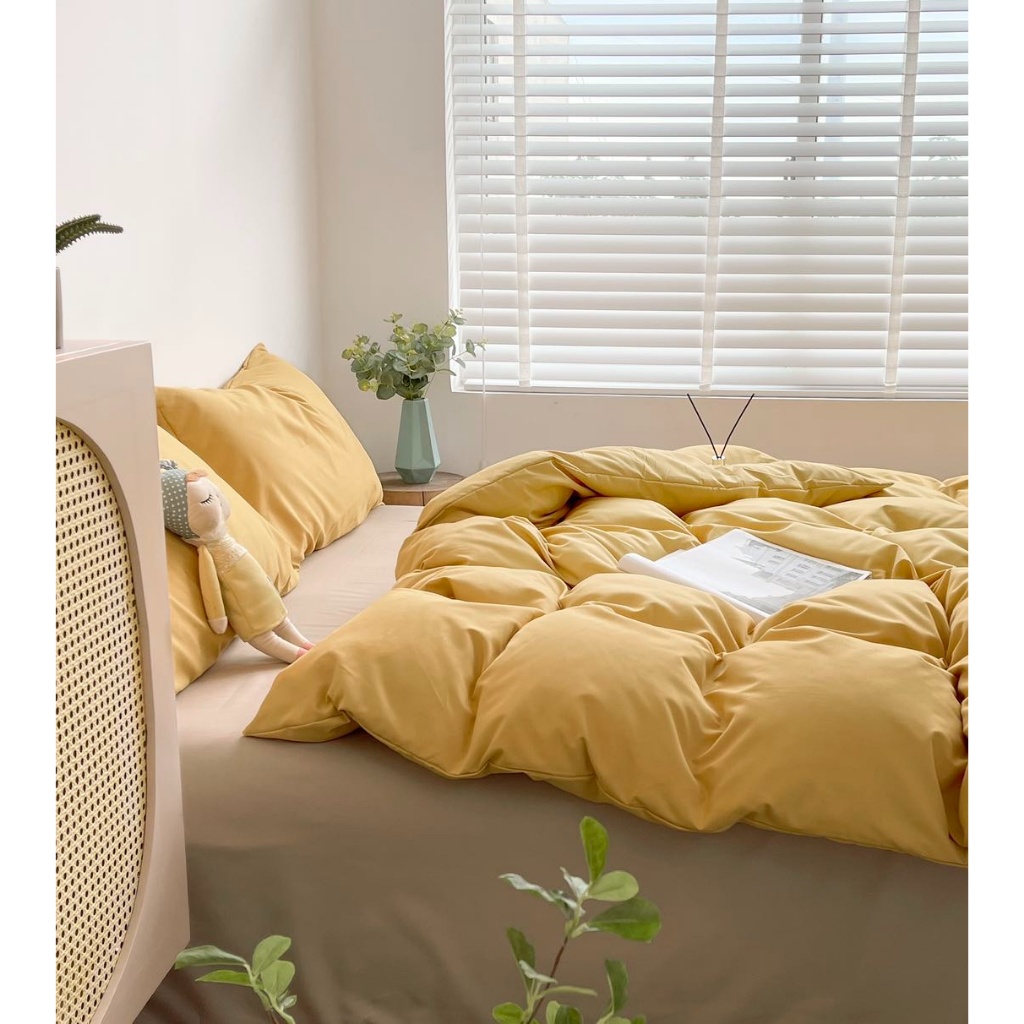 Ảnh Bộ Chăn Ga Gối Cotton Tici NoTag Mịn Decor Bo Chun 10cm, Phối Màu Pastel Basic Phong Cách Hàn Quốc, Hiện Đại 4
