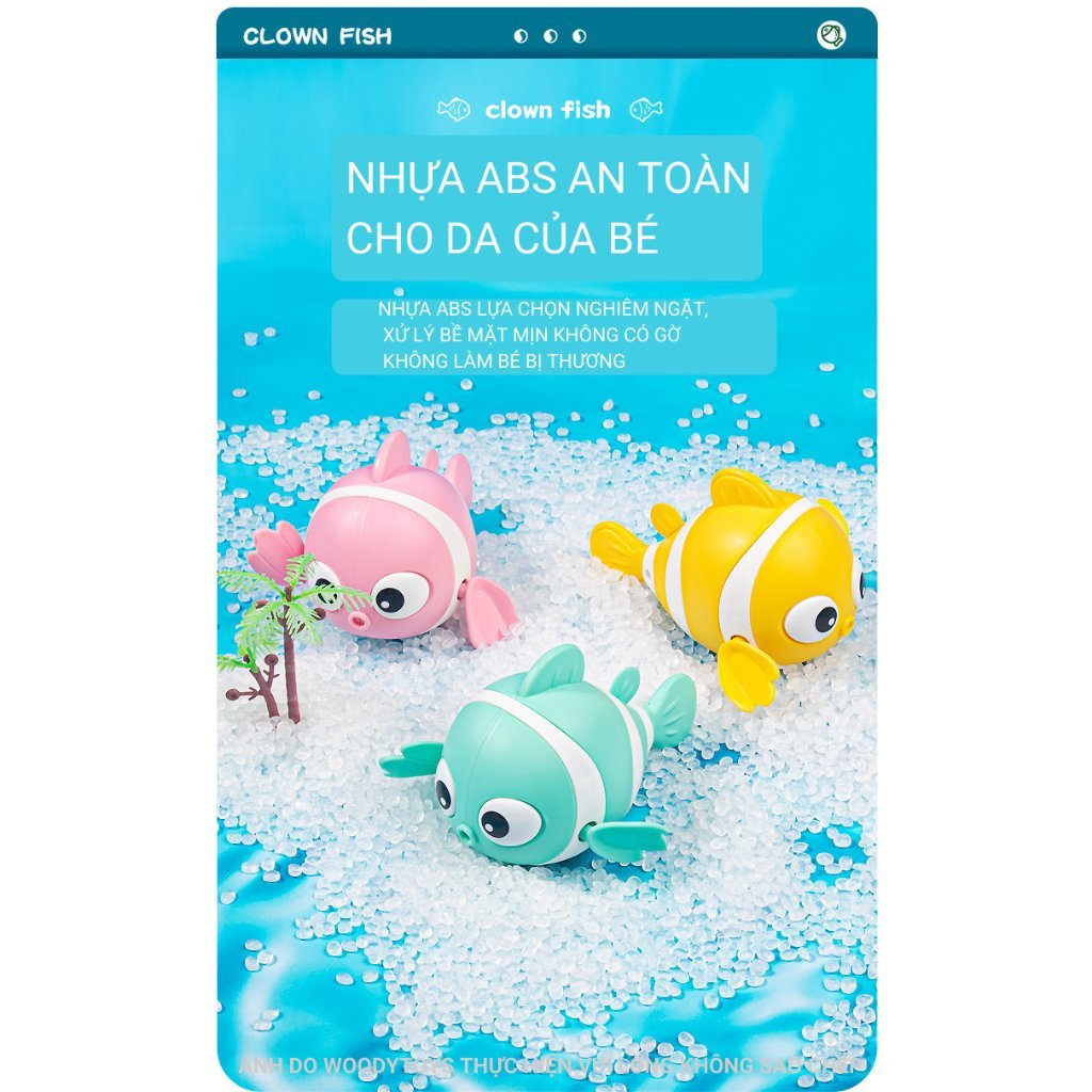 Đồ Chơi Nhà Tắm Cá Hề Vặn Cót Chú Cá Hề Nhiều Màu Sắc Đồ Chơi Dưới Nước Vui Nhộn Đáng Yêu Cho Bé - Đồ Chơi Cho Bé PUKAPI