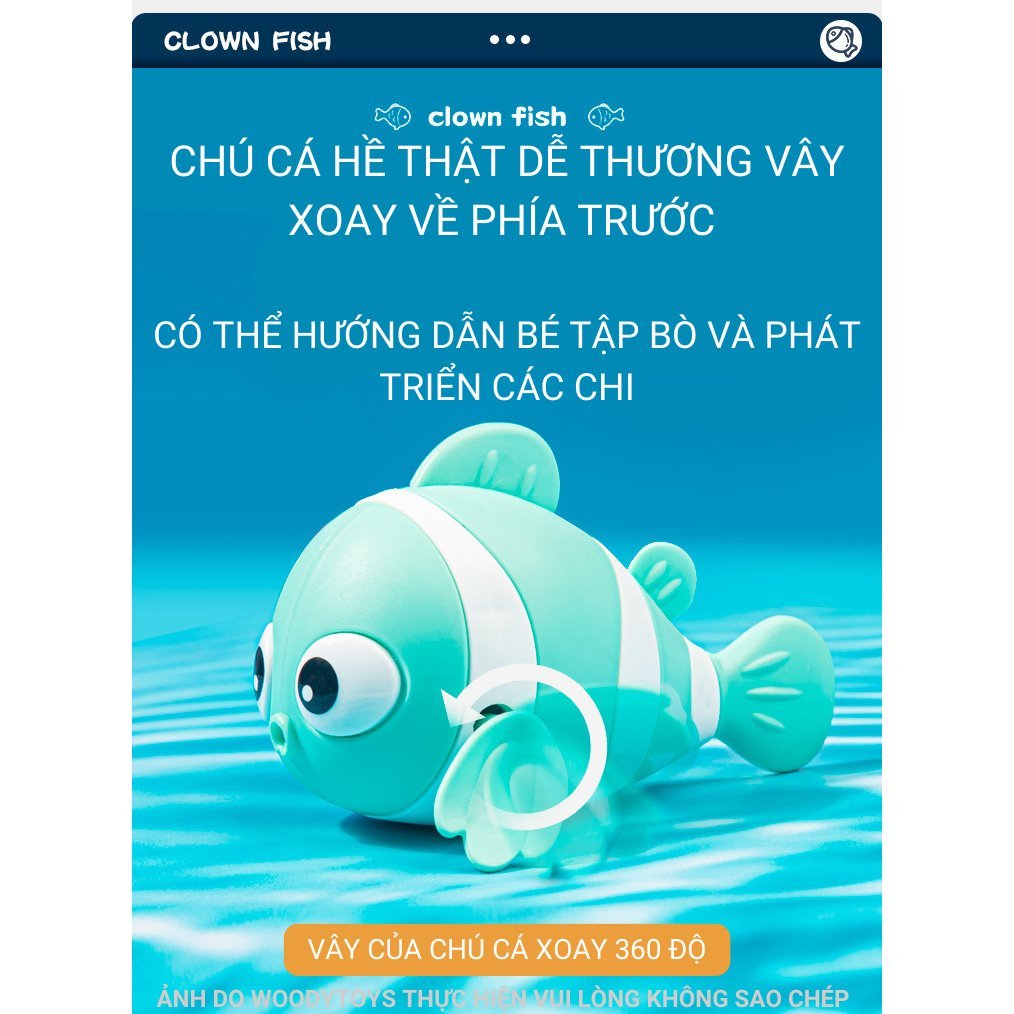Đồ Chơi Nhà Tắm Cá Hề Vặn Cót Chú Cá Hề Nhiều Màu Sắc Đồ Chơi Dưới Nước Vui Nhộn Đáng Yêu Cho Bé - Đồ Chơi Cho Bé PUKAPI
