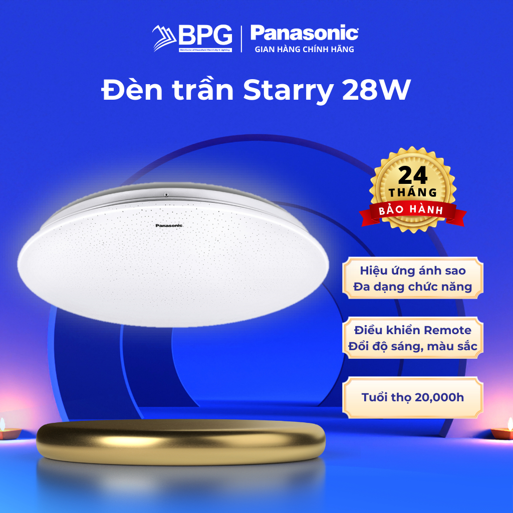 Ảnh Đèn trần ánh sao Starry Panasonic HHXZ301788 28W cho phòng ngủ hiệu ứng ánh sáng lấp lánh, có Remote 2