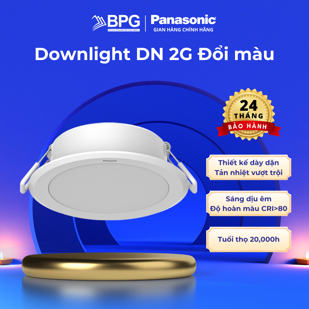 Ảnh Đèn LED âm trần Downlight Đổi màu Panasonic DN 2G Công suất (9W,12W,15W), lỗ 90mm, 110mm, 125mm 1